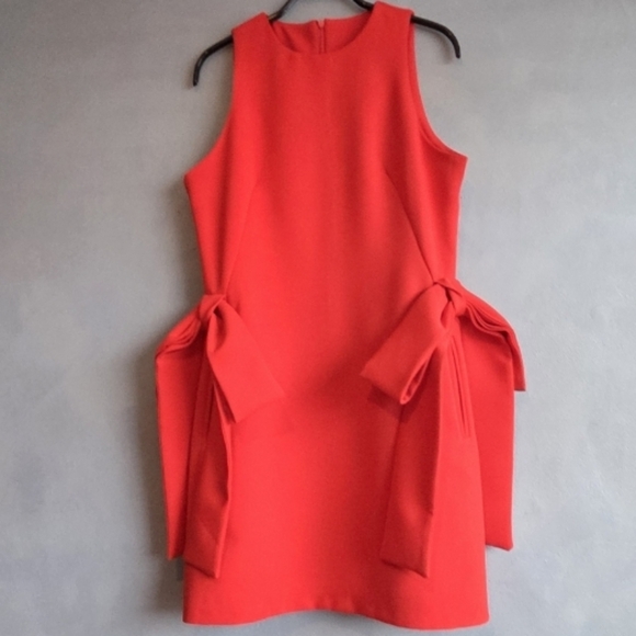 MISS ROSIER RED SLEEVELESS ACCENT BOW, MINI DRESS SIZE, M, NWOT - Picture 3 of 15